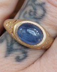 GR408 | Icey Blue Sapphire Cabochon Galileo Ring