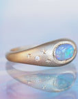 GR416 | 6x8mm Australian Opal Galileo Ring