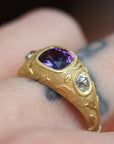 GR421 | Trio Bombe Ring- Purple Sapphire