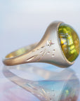 GR405 | 11mm Lime Green Tourmaline Galileo Ring