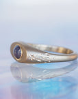 GR414 | E/W Oval Star Sapphire Galileo Pinky Ring