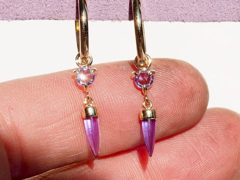 HD 118 | Unicorn Dangle PAIR | Iolite | Rosecut Tanzanite