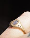 GR415 | N/S Oval Star Sapphire Galileo Pinky Ring