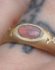 GR416 | 6x8mm Australian Opal Galileo Ring