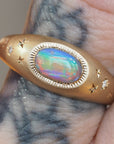 GR416 | 6x8mm Australian Opal Galileo Ring