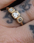 GR423 | Trio Diamond Asscher Celestial Ring