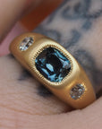 GR420 | Trio Bombe Ring- Teal Sapphire