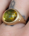 GR405 | 11mm Lime Green Tourmaline Galileo Ring