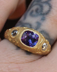 GR421 | Trio Bombe Ring- Purple Sapphire