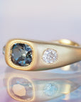 GR420 | Trio Bombe Ring- Teal Sapphire