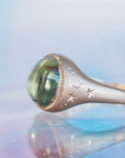 GR406 | 9mm Light Green Tourmaline Galileo Ring
