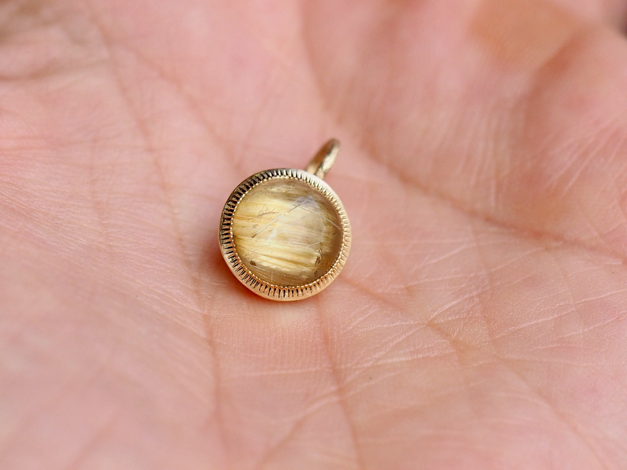 SS223 | 10mm Rutilated Quartz Galileo Pendant