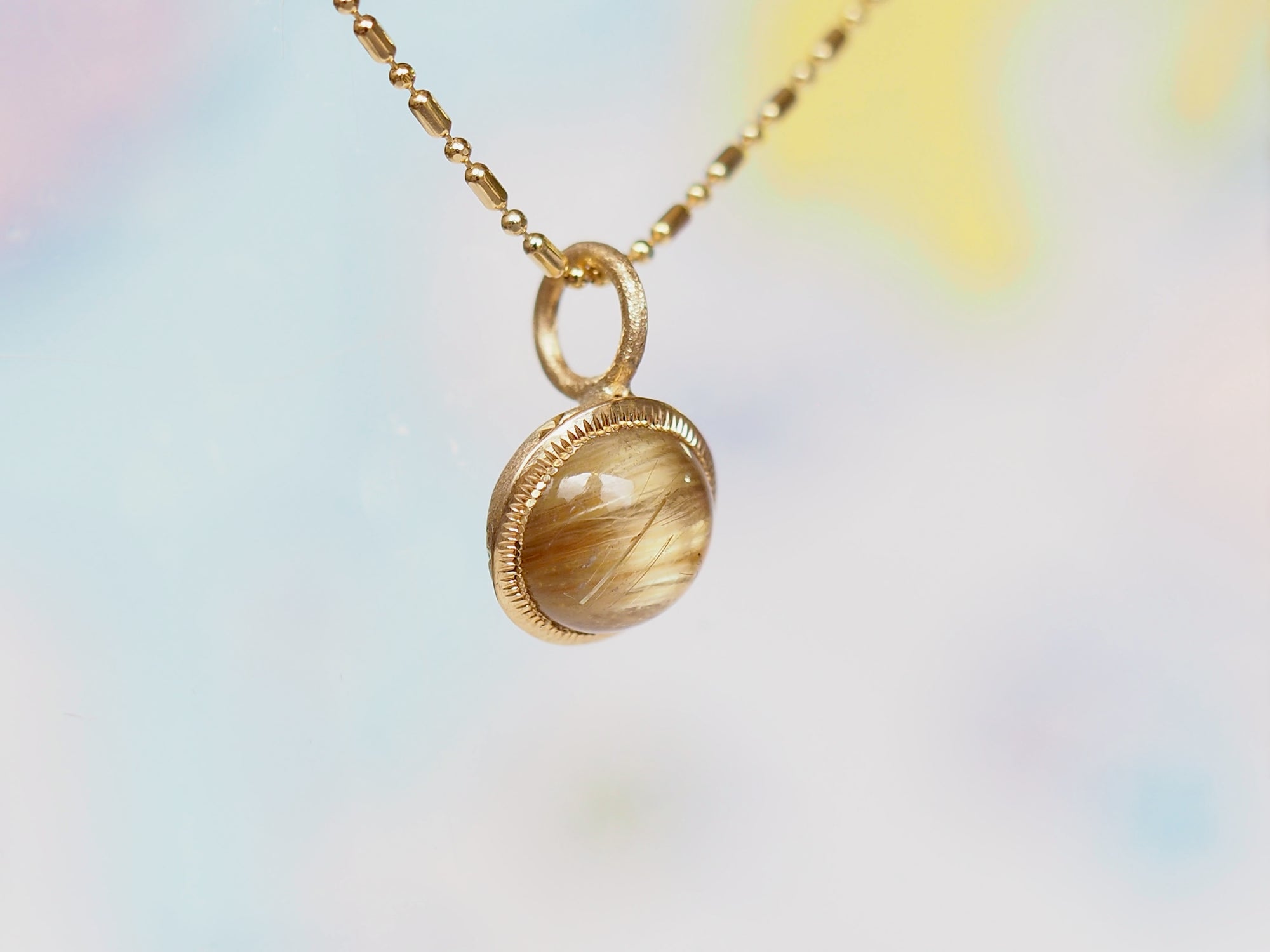 SS223 | 10mm Rutilated Quartz Galileo Pendant