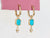 GE302 | Tuquoise Hex & Diamond Earring Dangles on Small Oval Clicker