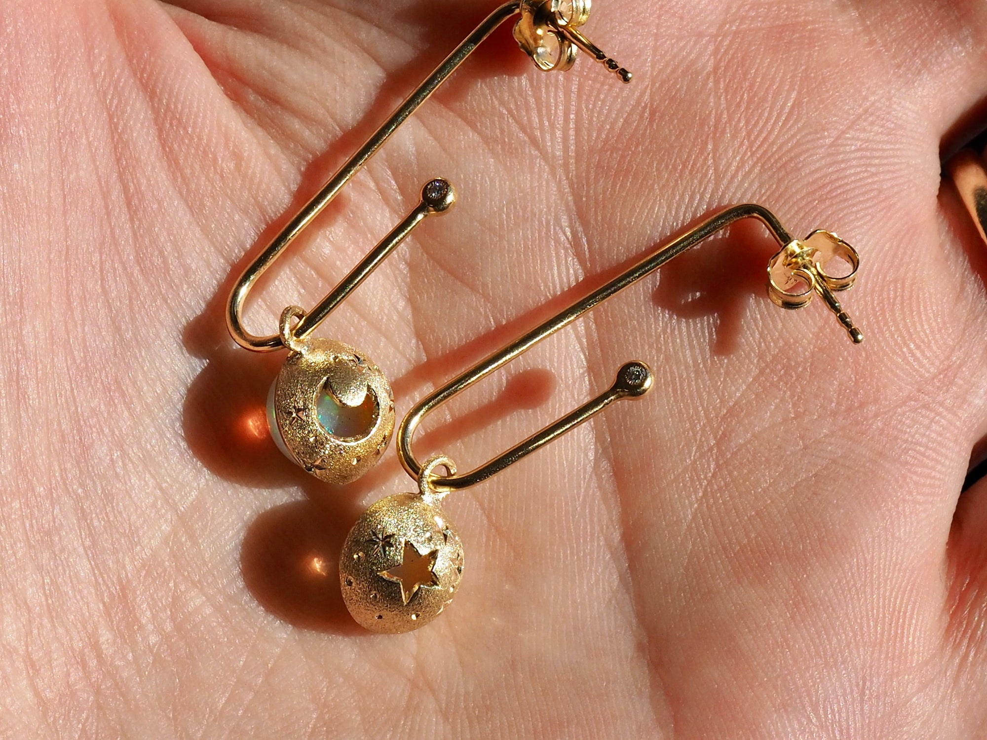 Opal Galileo Paperclip Earrings