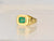 SS229 | Cut Corner Signet Ring | Emerald | size 3.75