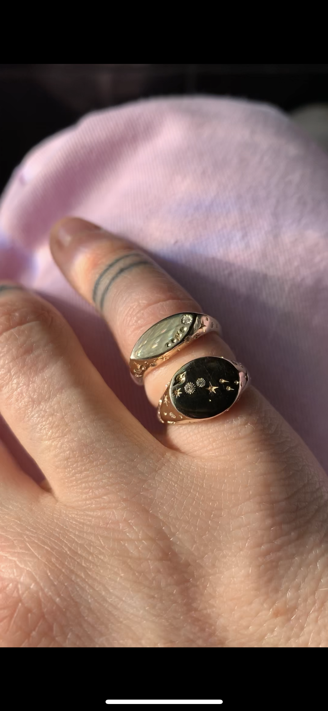 14k Celestial Pinky Ring | Marquis